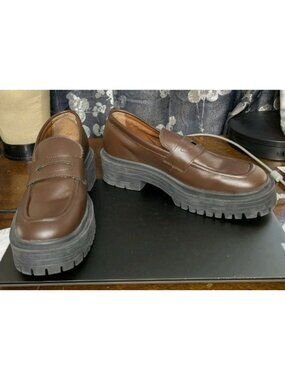 Alohas SVEGAN Mask Chunky Platform Lug Sole Loafers Umber Brown Sz 39 / US 8-8.5